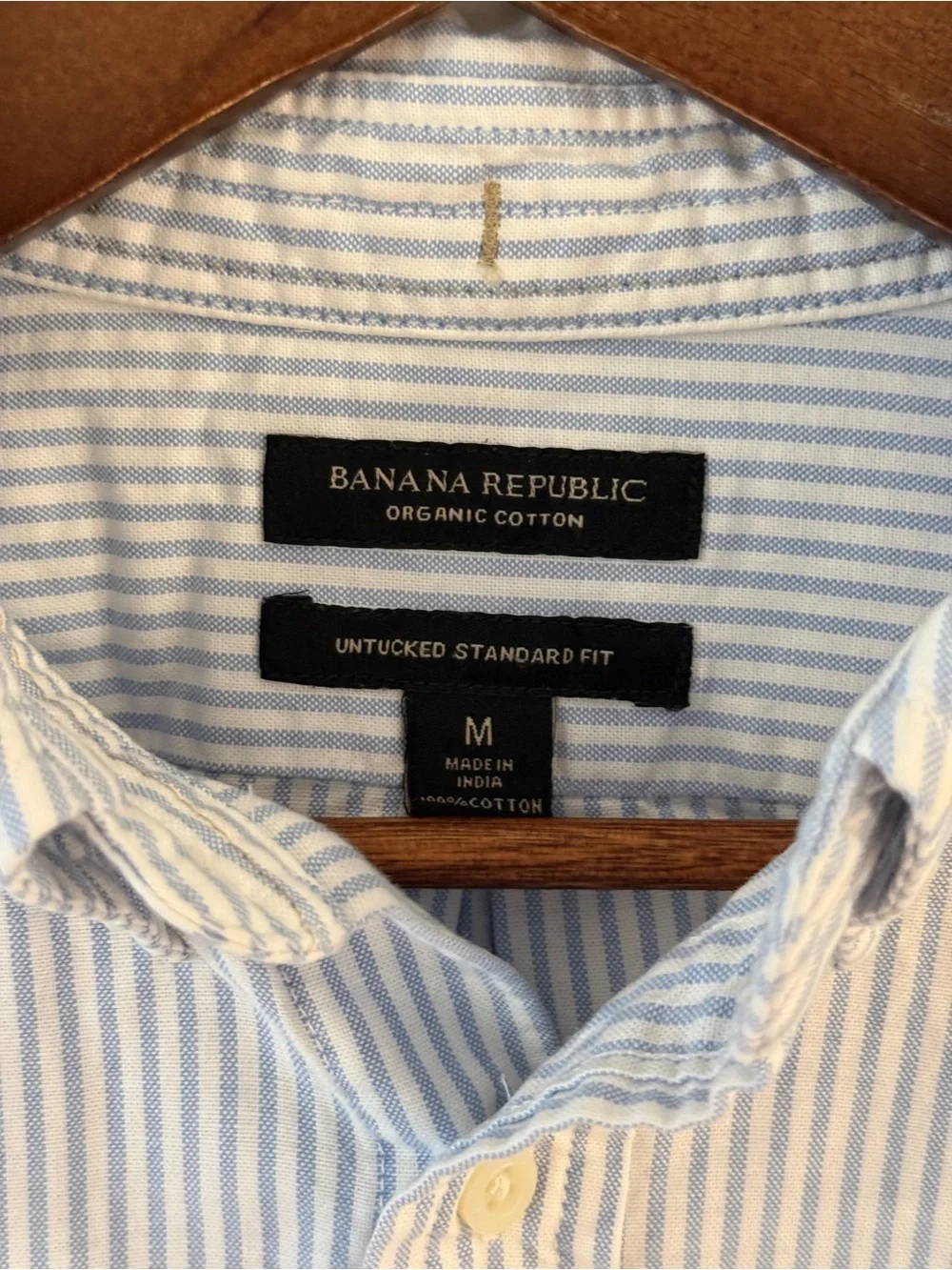 Banana Republic Blue and White Stripe Button-Down Shirt